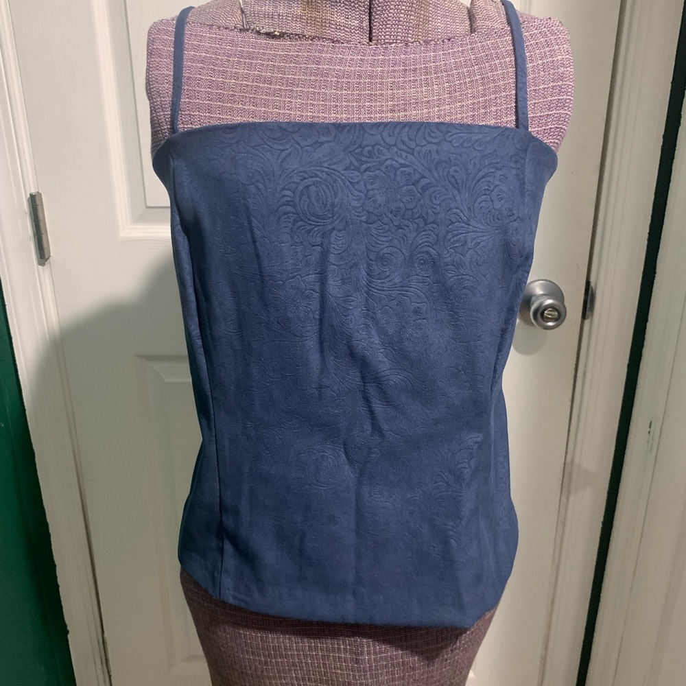 Navy Textured Cami with Adjustable Straps